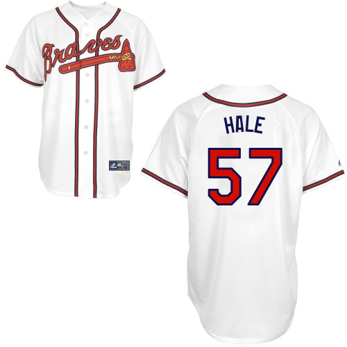 David Hale #57 Youth Baseball Jersey-Atlanta Braves Authentic Home White Cool Base MLB Jersey